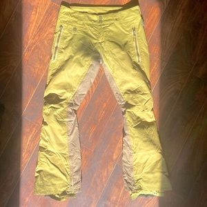 Green and brown Burton snow pants
